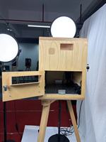 Photomaton portable en bois de 15,6 pouces avec écran tactile et impression instantanée, pour mariages et fêtes