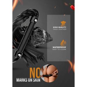 Premium in ecopelle nera 18 "frusta da equitazione per adulti set equestri e accessori Paddle per piloti - Product Image 4
