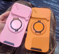 Coque de téléphone antichoc avec support magnétique et fenêtre coulissante pour iPhone 17 Pro Max 16
