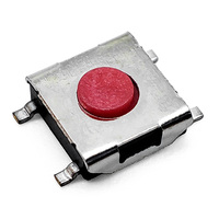 Micro-interrupteur tactile momentané SMD 4 broches 6,5x6,5x3,1mm rouge pour réparation de clé de voiture télécommandée