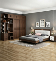 Ensemble de meubles de chambre à coucher tendance de style rustique contemporain pour chambre d'hôtes de villa
