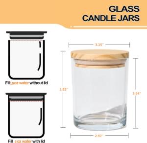 Fabrika Çıkışı 300ml/10OZ Şeffaf Kalın Cam Mum Kavanozları 6'lı Paket/koli 7 Günlük Hızlı Kargo - Product Image 2