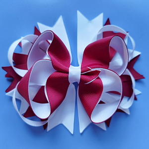 사용자 정의 그로스 그레인 리본 키즈 활 헤어 클립 귀여운 소녀 부티크 솔리드 리본매듭 머리핀 머리핀 모자 헤어 액세서리 - Product Image 4