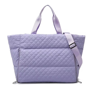 Miglior rosa bianco nero Designer trapuntato Puffy Tote Bag per le donne con cucito geometrico Tartan astratto Plaid Pattern - Product Image 6
