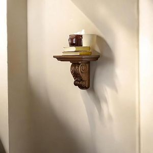 Wooden <b>Floating</b> <b>Wall</b> <b>Shelf</b> Decorative Carved <b>Wall</b> Mounted Display <b>Shelf</b> for Living Room Bedroom Entryway Bathroom Farmhouse Home - Product Image 3