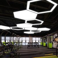 Lampu Gantung LED DIY Gaya Industrial Bentuk Heksagonal Bulat Tidak Beraturan untuk Pusat Perbelanjaan, Warnet, Gym, Kantor
