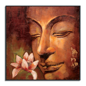 Original Art 100% Handmade Abstract <strong>Buddha</strong> Head Oil <strong>Painting</strong> High Quality <strong>Canvas</strong> Wall Art for Home Decoration - Product Image 1