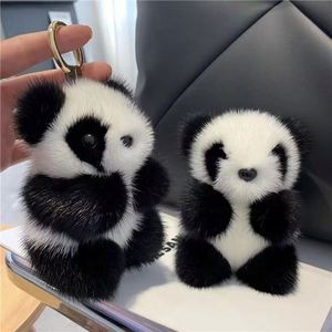 Fashion Cartoon Plush Pendant Panda Kawaii Plush Keychains Toys Stuffed Animal Toys Faux Mink Fur Panda Bag Charm Doll <b>Key</b> <b>Chain</b> - Product Image 4