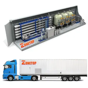 Volledige Set Complete Draagbare Mobiele Container Op Zonne-Energie In Containers Ro Drinkzuivere Waterzuiveringsinstallatie