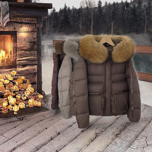 Veste d'hiver pour femme, parka à capuche en fourrure, 90% duvet de canard, imperméable, ceinturée, longueur normale, manteau chaud - Product Image 2