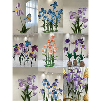 Nouveau design fait à la main fleur de lis géante iris coquelicot bleu violet fleur en papier pour vitrine fête mariage