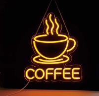 Enseigne LED néon personnalisable pour café, bar, décoration de pièce, lettres lumineuses d'ambiance, panneau de fond, enseignes lumineuses LED