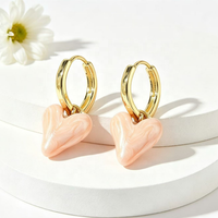 Anting Bunga Enamel Merah Vintage FM-LAE0874, Anting Bunga Tembaga Berlapis Emas, Anting Bunga Merah, Perhiasan Grosir