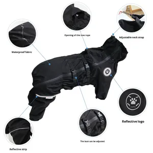 Vêtements pour <span class=keywords><strong>chien</strong></span> imperméables en PU de haute qualité avec logo personnalisé, quatre pattes, réfléchissants, imperméables de qualité supérieure, Abrigo Para Mascotas Winter - Product Image 3