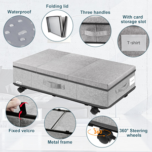 With Wheels Removable Underbed <b>Storage</b> Multi-functional Clothing Organizer Portable Underbed <b>Storage</b> - Product Image 1