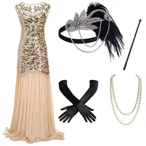 Great Gatsby Retro Vintage Flapper Cocktail Dress Women's Sequins Costume Prom Party Evening Dress