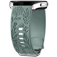 Bracelet en silicone 20mm 22mm blanc sport pour Samsung Galaxy Watch 6/5/4/44 Classic, gravé floral, en PC respirant