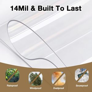 Telo <span class=keywords><strong>in</strong></span> <span class=keywords><strong>PVC</strong></span> Trasparente Resistente LIYUAN con <span class=keywords><strong>Occhielli</strong></span>, Copertura Impermeabile Rinforzata <span class=keywords><strong>per</strong></span> Casa e Giardino - Product Image 2