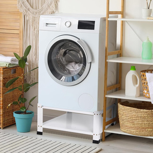 Base per Lavatrice e <span class=keywords><strong>Asciugatrice</strong></span> in Acciaio Inox Doppio, Piattaforma Multifunzionale Resistente per Bagno, per Pulizia e Stoccaggio - Product Image 2