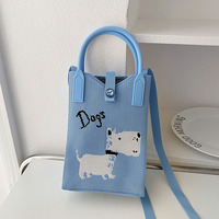 Sac à main portable en tricot de dessin animé mignon NicheDesign, mini sac à main pour téléphone portable, polyvalent, bandoulière, porte-monnaie, essentiel de voyage, sac fourre-tout