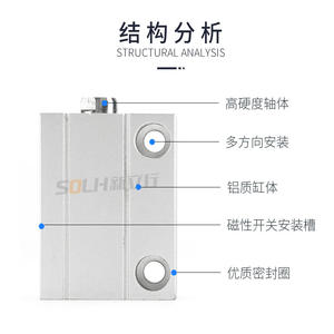 Cilindro Neumático Pequeño de Fácil Instalación CDUJB6/8/10/12/16 - Nuevo y Usado, Materiales de Latón, Acero y Plástico, Conexión Roscada - Product Image 1