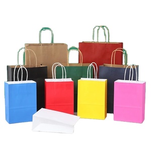 Nhà máy bán in logo trắng nâu giấy kraft bao bì thực phẩm Takeaway túi với Xoắn xử lý mua sắm đồ trang sức Túi Quà Tặng - Product Image 1