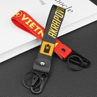 Lanière de poignet personnalisée avec impression de logo, sangle courte, mousqueton, lanière pour moto, porte-clés brodé