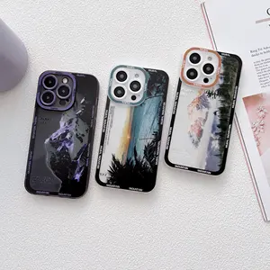 New Design Snow Mountain Sunset Landscape Cell Phone Case For iPhone 14 13 12 11 Pro Max 8 7 Plus Soft TPU Clear Back Cover