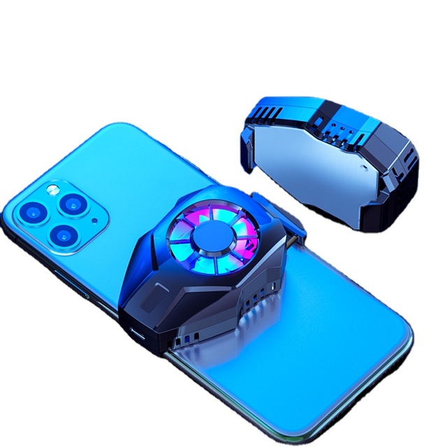 510-1Cell Phone Cooler Mobile Phone Cooling Pad Cell Phone Holder Mini Cooler Fan for Smartphone Games Radiator Flexible Desk PU