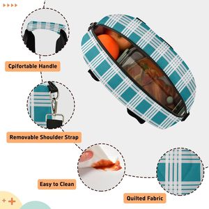 <span class=keywords><strong>Bolsa</strong></span> <span class=keywords><strong>Térmica</strong></span> para Almuerzo con Diseño <span class=keywords><strong>de</strong></span> Palaka Turquesa Hawaiana, Reutilizable, para Mujeres Adultas, con Estampado Personalizado, Acolchada, para Picnic y Oficina - Product Image 3