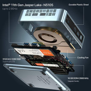 คอมพิวเตอร์ตั้งโต๊ะขนาดเล็ก Celeron N5105 Wifi 5.0 BT4.2 ราคาประหยัด N5095 DDR4 16GB 512GB SSD พกพาสะดวก รองรับ 11/LINUX - Product Image 5