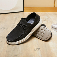 Chaussures décontractées pour hommes en cuir véritable mat super légères, nouvelle collection automne 2025, à enfiler, respirantes, confortables, antidérapantes, chaussures plates intemporelles