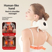 Châle de massage cervical NQK, masseur du trapèze, physiothérapie infrarouge, appareil compact alimenté par USB pour le massage du cou et des épaules