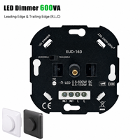 Variateur d'intensité lumineuse LED mural au design moderne et élégant pour usage résidentiel, luminosité réglable, capacité de charge fiable de 600 VA