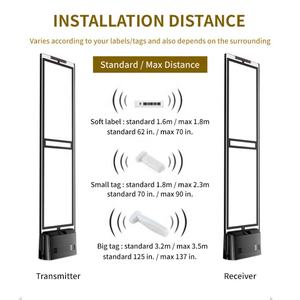 Système antivol pour vêtements, chaussures, lunettes, montres, bijoux, antenne en acrylique transparente, base en ABS noir, système de détection EAS AM 58KHz - Product Image 4