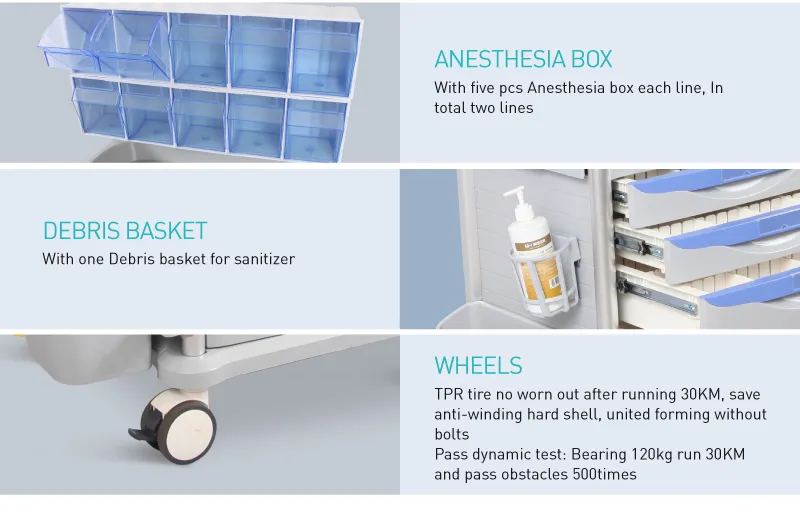 Wholesale ABS Cart Anesthesia Trolley