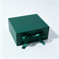 Boîte cadeau de Noël haut de gamme personnalisable avec couvercle magnétique, boîte rigide pour mariage avec nœud, boîte de demande en mariage pour demoiselle d'honneur