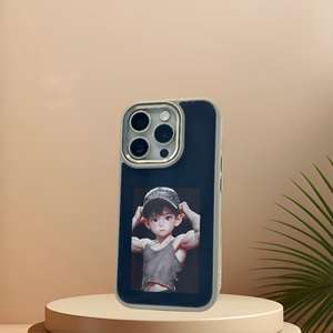 Nouvelle Arrivée Coque de Téléphone DIY avec Écran E-Ink Motif Animal en TPU+PC pour iPhone 17 16 15, Coques Arrière Électroplaquées 4 Couleurs NFC - Product Image 6