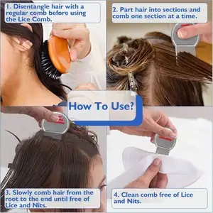 Wholesale Professional Pet Human Hair Metal Flea Lice Comb Stainless Steel Head Anti Nit Free Terminator Lice Comb