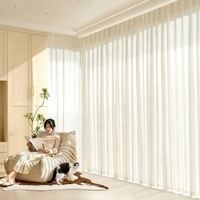 Rideaux plissés sur mesure en voile, plis ondulés, pour plafond, avec éclairage intégré, pour l'intimité, pour chambre d'hôtel moderne, traitement de fenêtre intérieur