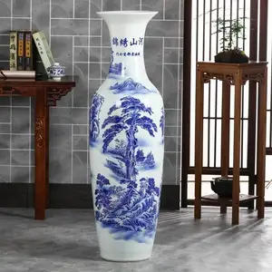 Grand vase chinois de 2 mètres de haut Vase de luxe à dessin à la main Grand vase pour la décoration intérieure