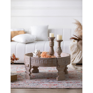 Offre Spéciale meubles de maison rétro en bois massif lit rond unique canapé <span class=keywords><strong>table</strong></span> d'appoint pour le salon petite <span class=keywords><strong>table</strong></span> basse ronde - Product Image 5