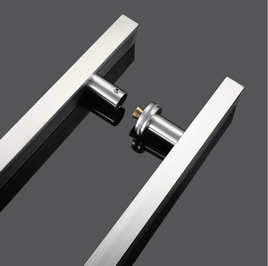 Cửa kính thương mại xử lý cao cấp thép không gỉ Ống Vuông bằng gỗ tay nắm cửa kính xử lý sắt tay nắm cửa - Product Image 1