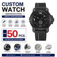 NAVIFORCE NF9099 9099 Montre à quartz pour homme avec logo personnalisé, bracelet en cuir, affichage du calendrier, montre-bracelet classique décontractée, OEM ODM, marque privée