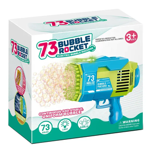 Pistolet à bulles électrique <span class=keywords><strong>73</strong></span> trous automatique, mitrailleuse à bulles, jouets pour enfants et batterie rechargeable, pistolet à bulles Bazooka - Product Image 5