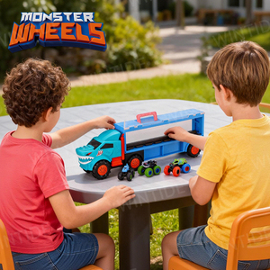 <span class=keywords><strong>รถ</strong></span>บรรทุก<span class=keywords><strong>ม</strong></span>อนสเตอร์พับได้ Monster Wheels สำหรับบรรทุก<span class=keywords><strong>ม</strong></span>ินิ<span class=keywords><strong>รถ</strong></span><span class=keywords><strong>ม</strong></span>อนสเตอร์ <span class=keywords><strong>4</strong></span> คัน ของเล่นรถพลาสติกขับเคลื่อนด้วยแรงเสียดทานสำหรับเด็ก - Product Image 4