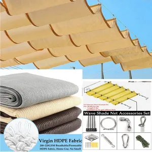 Kính thiên văn Sun Shade Net pergola ban công sân thượng Sun canopy hồ bơi có thể thu vào sóng dù để che nắng buồm chậu cây Bìa