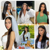 40 pouces os droit vierge brut indien cheveux sans colle Full Hd Lace perruque naturel non traité 100 perruques de cheveux humains Lace Frontal