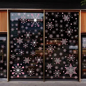 9個の家の装飾サンタ雪片壁デカールクリスマスウィンドウステッカーウィンドウしがみつくクリスマスホリデークリスマスデコレーション用品