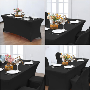 Nappes de Table en Spandex Personnalisées pour Décoration de Mariage, Couleur Noire, Élastiques, pour Banquet, Longue Table Rectangulaire, Hôtel et Fête d'Anniversaire - Product Image 6